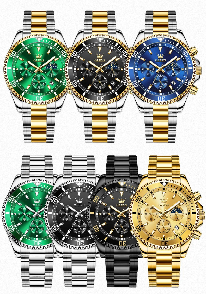OLEVS Royal Chrono Limited Edition | Luxury Watch & Bracelet Gift Set
