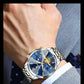 POEDAGAR Luxury Men's Chronograph | Luminous Waterproof Stainless Steel Watch