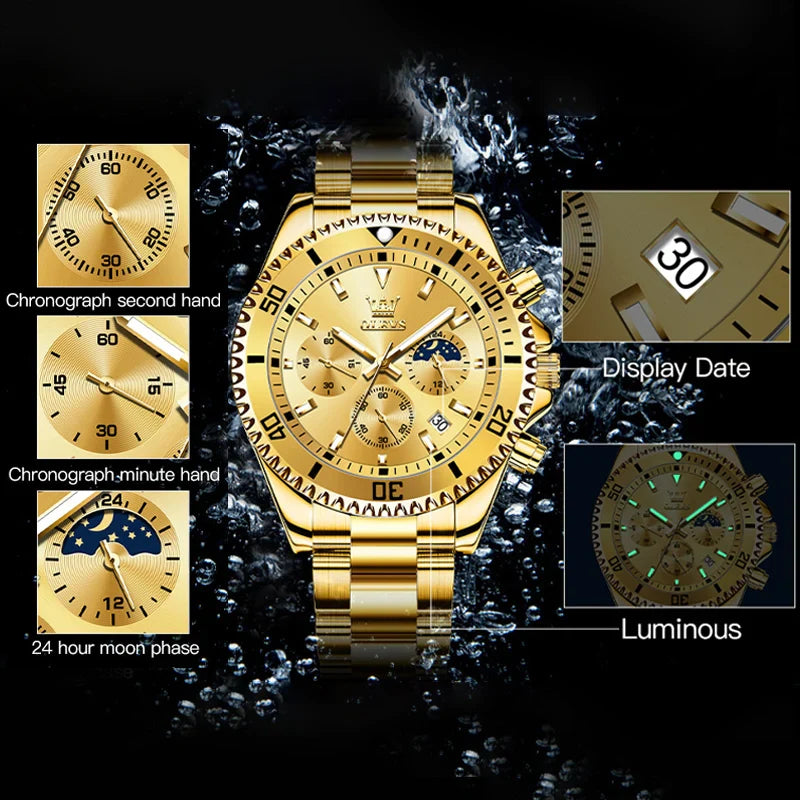OLEVS Royal Chrono Limited Edition | Luxury Watch & Bracelet Gift Set