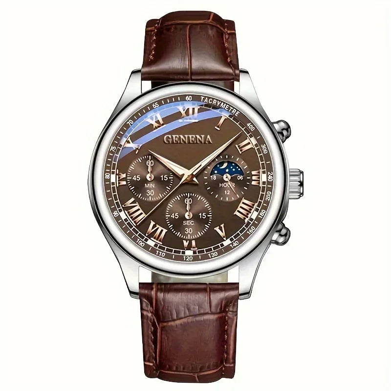Luxury Leather Business Watch | Men's Minimalist Analog Quartz Wristwatch