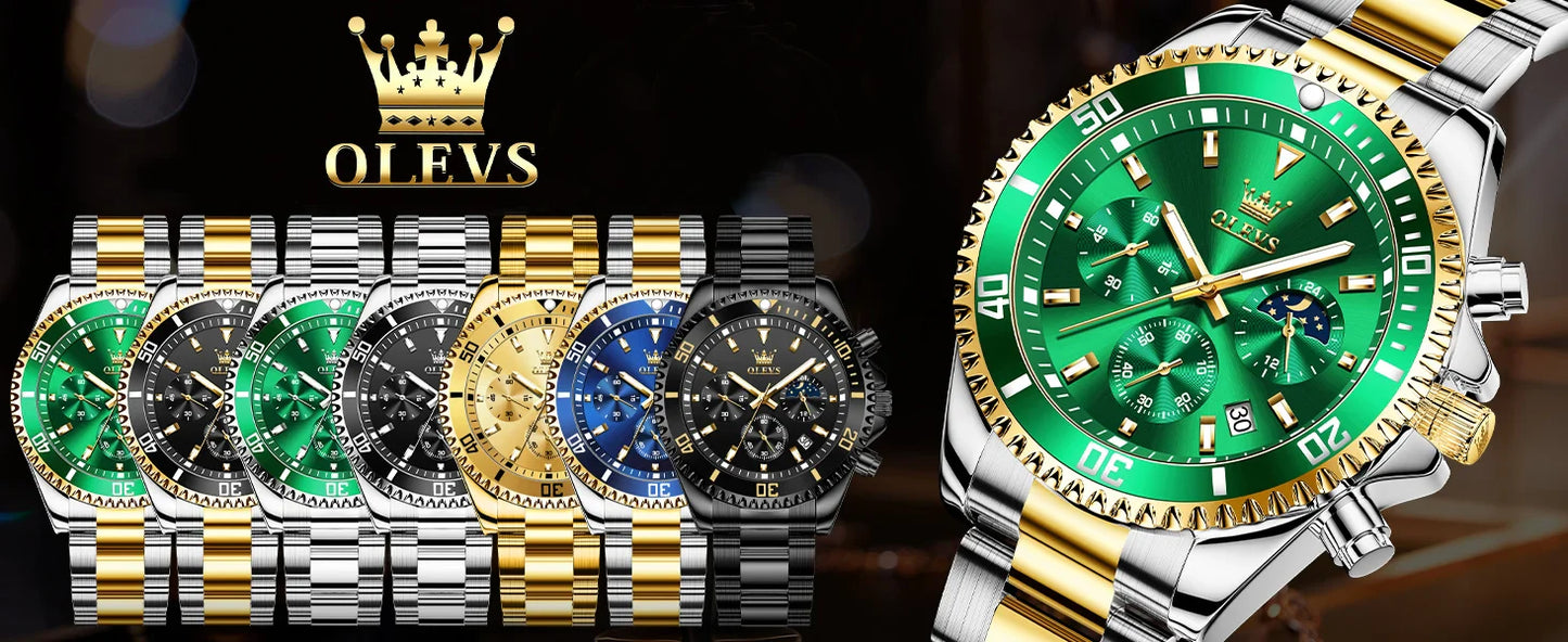 OLEVS Royal Chrono Limited Edition | Luxury Watch & Bracelet Gift Set