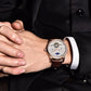 LIGE Automatic Tourbillon Watch | Genuine Leather Skeleton Mechanical Timepiece