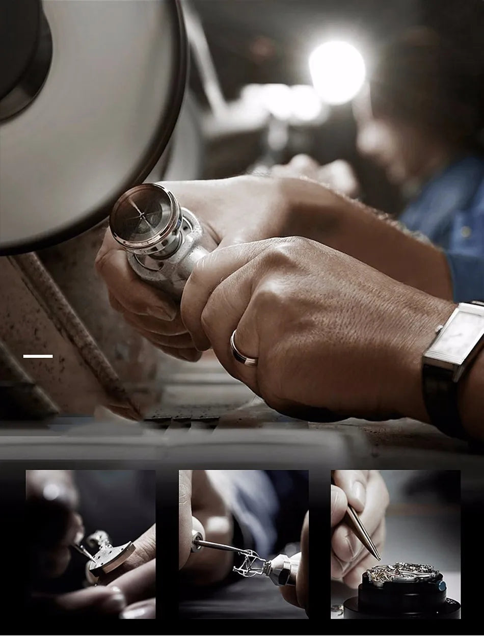 LIGE Automatic Tourbillon Watch | Genuine Leather Skeleton Mechanical Timepiece