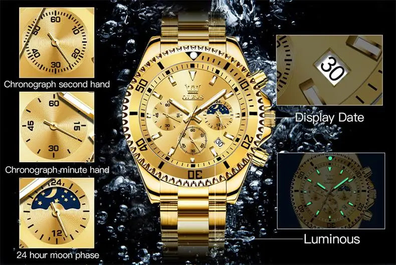 OLEVS Royal Chrono Limited Edition | Luxury Watch & Bracelet Gift Set
