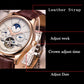 LIGE Automatic Tourbillon Watch | Genuine Leather Skeleton Mechanical Timepiece