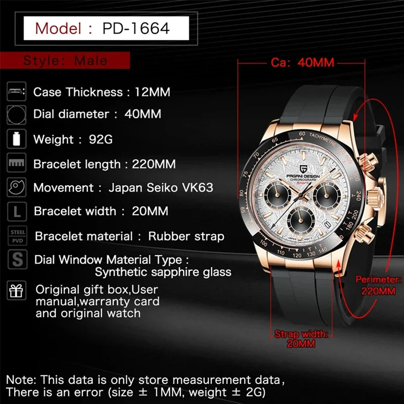 PAGANI DESIGN V2 Retro Chronograph | 40mm Sapphire Crystal Sport Watch