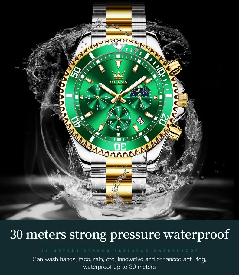 OLEVS Royal Chrono Limited Edition | Luxury Watch & Bracelet Gift Set