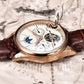 LIGE Automatic Tourbillon Watch | Genuine Leather Skeleton Mechanical Timepiece