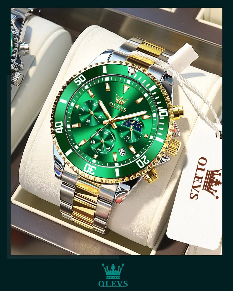 OLEVS Royal Chrono Limited Edition | Luxury Watch & Bracelet Gift Set