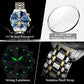 POEDAGAR Luxury Men's Chronograph | Luminous Waterproof Stainless Steel Watch