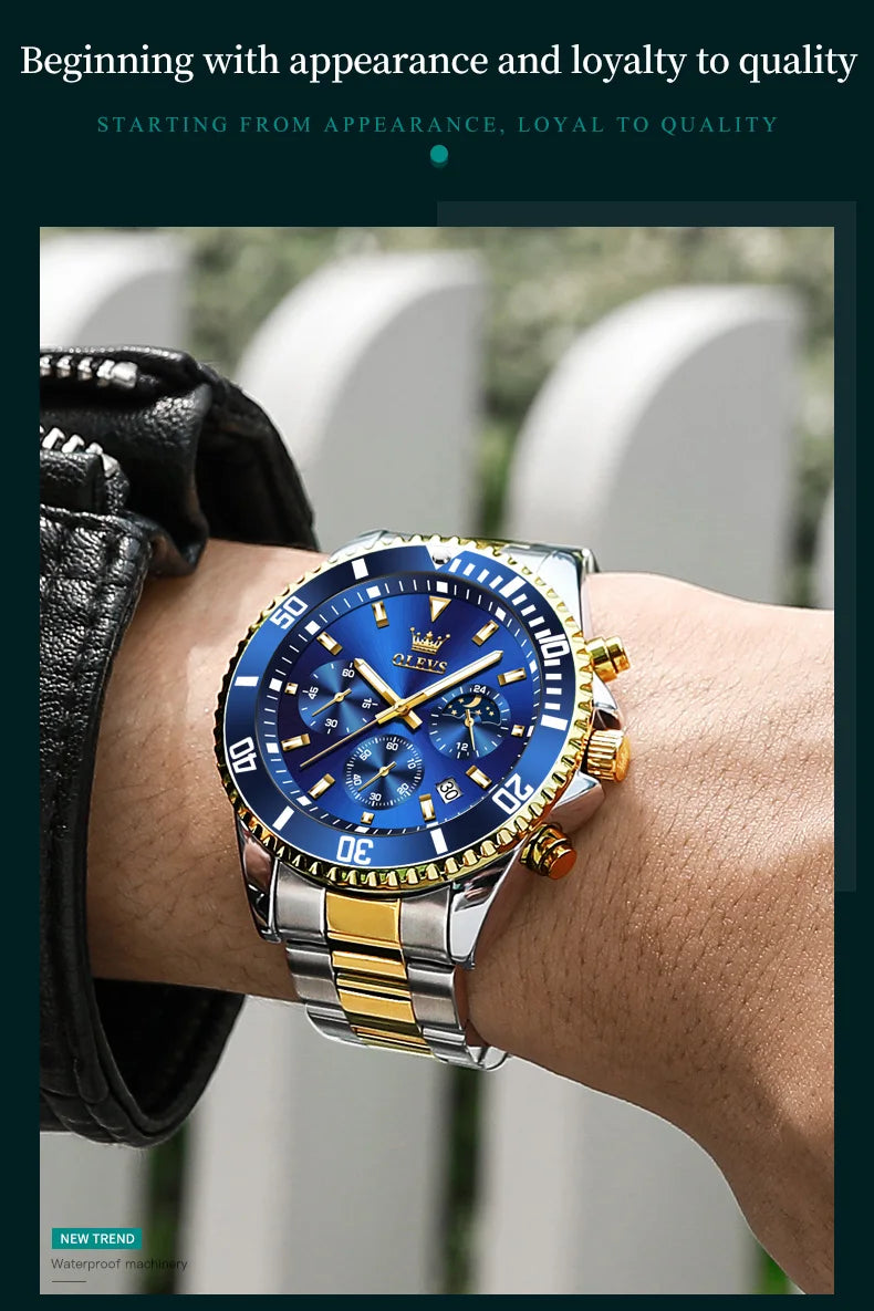 OLEVS Royal Chrono Limited Edition | Luxury Watch & Bracelet Gift Set