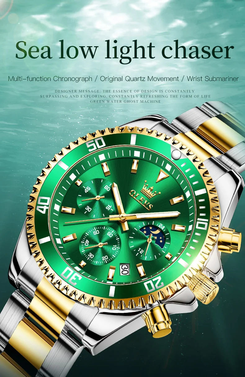 OLEVS Royal Chrono Limited Edition | Luxury Watch & Bracelet Gift Set
