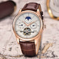 LIGE Automatic Tourbillon Watch | Genuine Leather Skeleton Mechanical Timepiece