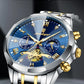 POEDAGAR Luxury Men's Chronograph | Luminous Waterproof Stainless Steel Watch